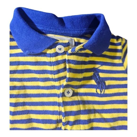 RALPH LAUREN Big Pony Striped Shortall Onesie - Size 6 Months - Picture 3 of 7